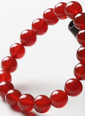 天然牛血红玛瑙半成品手串福利