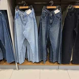 2025秋款女装宽松廓形牛仔裤弯刀镰刀裤子水洗阔腿裤拖地裤479000