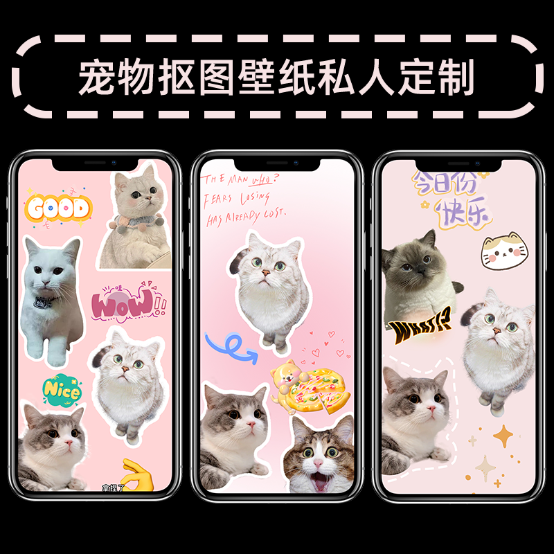 宠物抠图小红书抖音可爱猫咪狗狗DIY手机壁纸锁屏桌面私人定制