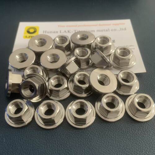 外六角法兰面钛合金螺母螺帽 M7x1.0 对边12法兰17 Gr5