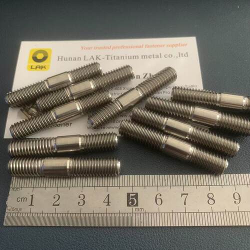 订做 汽车摩托车排气管用耐高温钛合金双头螺丝螺杆 M8x45 Gr5