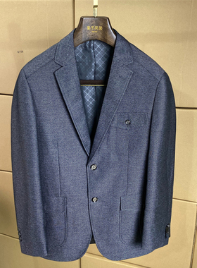 130斤以下穿-春秋灰色三口袋免烫修身西服外套上衣单西装男Q08