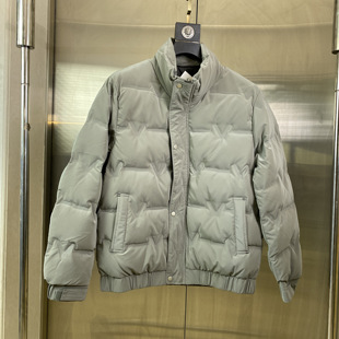 灰色中长款 专柜50码 立领羽绒服男士 新款 保暖外套休闲c87 2025冬季