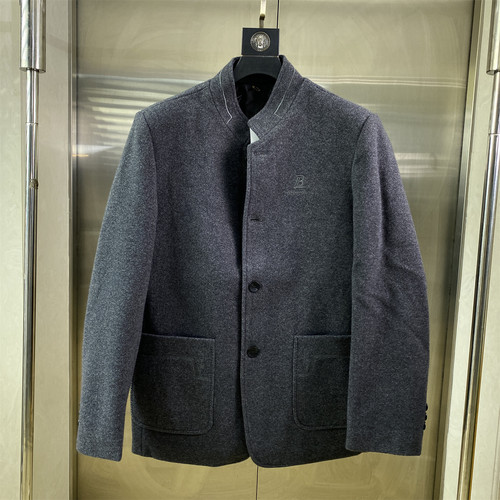 冬季加厚保暖男士立领毛呢大衣