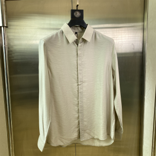 型休闲百搭薄款 专柜50码 修身 男春季 外套J36 轻奢极简风翻领衬衫