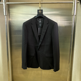 休闲西服商务休闲J57 外套男修身 专柜56码 商务风黑色单排扣西装