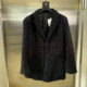 专柜54码 领单排扣保暖外套E08 商务西装 黑色毛呢大衣男中长款 冬季