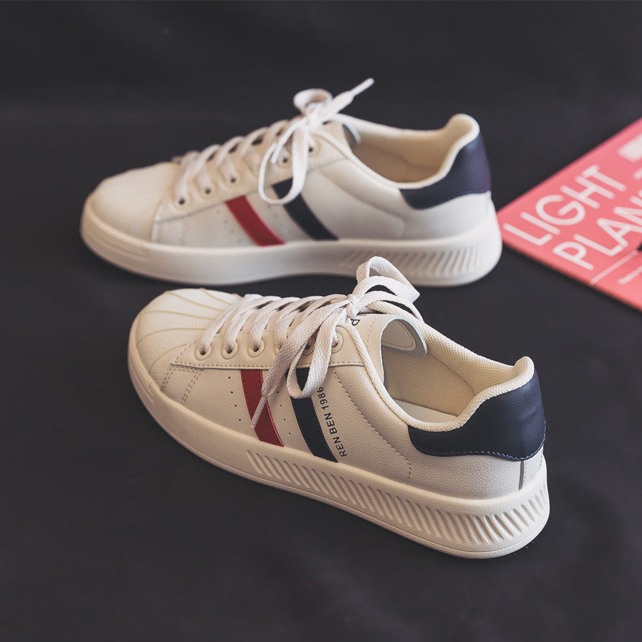 人本贝壳头休闲小白鞋女2021新款女鞋百搭ulzzang休闲鞋运动板鞋