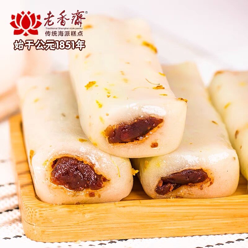 上海特产传统糕点老香斋桂花条头糕苏式豆沙糕糯米糕团休闲零食品