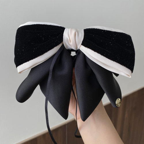 韩系网红丝绒蝴蝶结飘带抓夹高级感洋气百搭马尾夹新款秋冬盘发夹