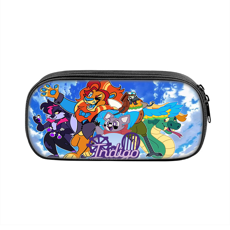 Indigo Park 恐怖游戏靛蓝公园小浣熊印花笔袋中小学生铅笔文具袋