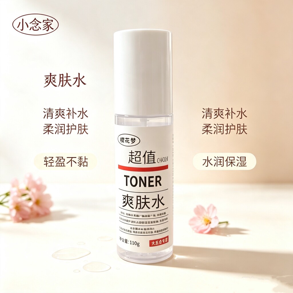 9.9包邮!小念家的福利~樱花梦玻尿酸水润鲜颜爽肤水改善肌肤粗糙