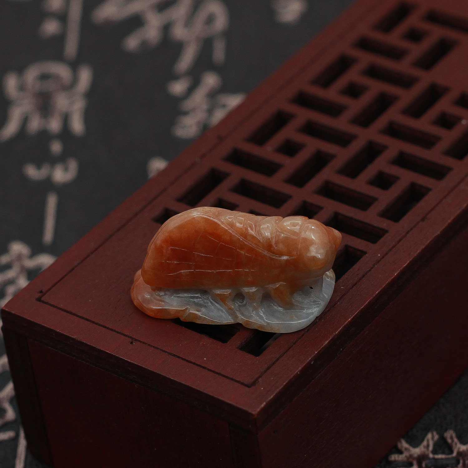 工厂直销 缅甸a货翡翠玉器 糯种红翡玉蝉一鸣惊人叶子吊坠 包邮