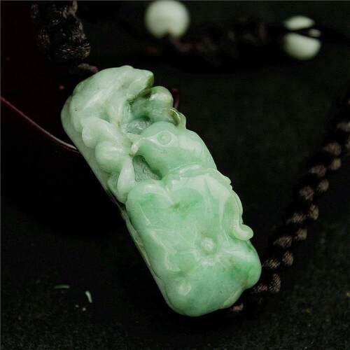玉器糯种飘绿年年有余手牌包邮