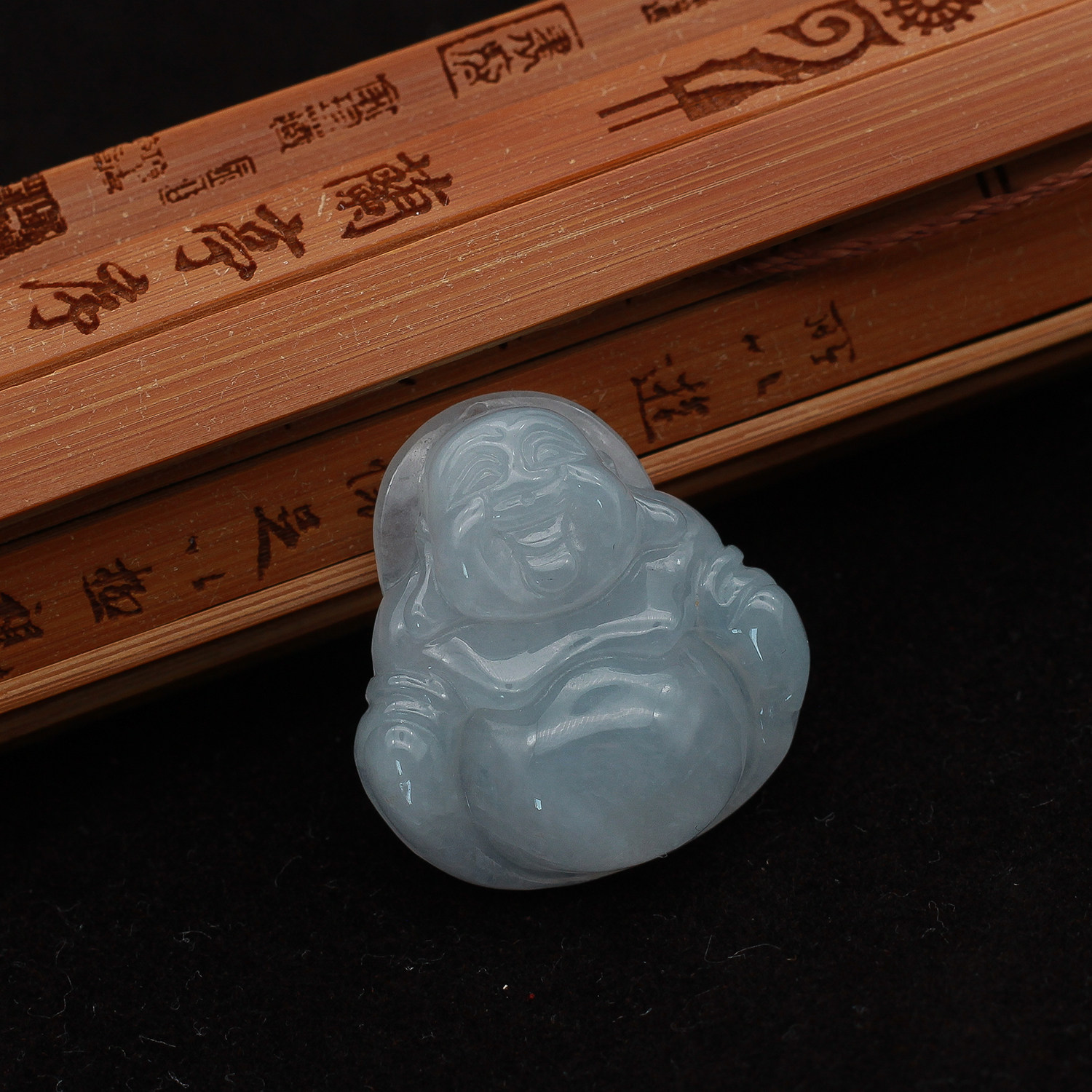 工厂直销 缅甸A货翡翠玉器 冰糯种白玉弥勒佛大笑佛吊坠挂件 包邮