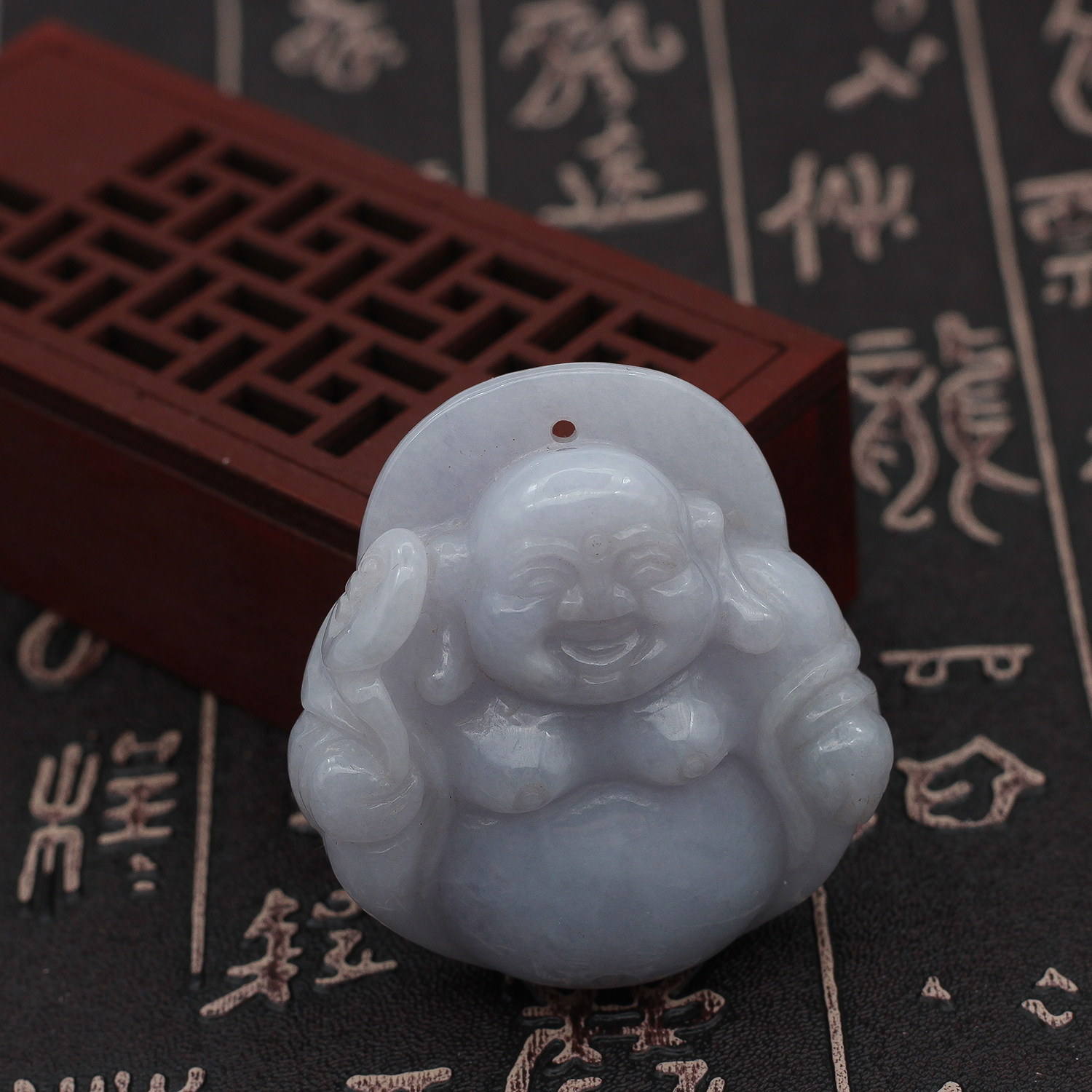 工厂直销缅甸A货翡翠玉器 糯种紫罗兰大笑佛玉佛佛公吊坠挂件包邮