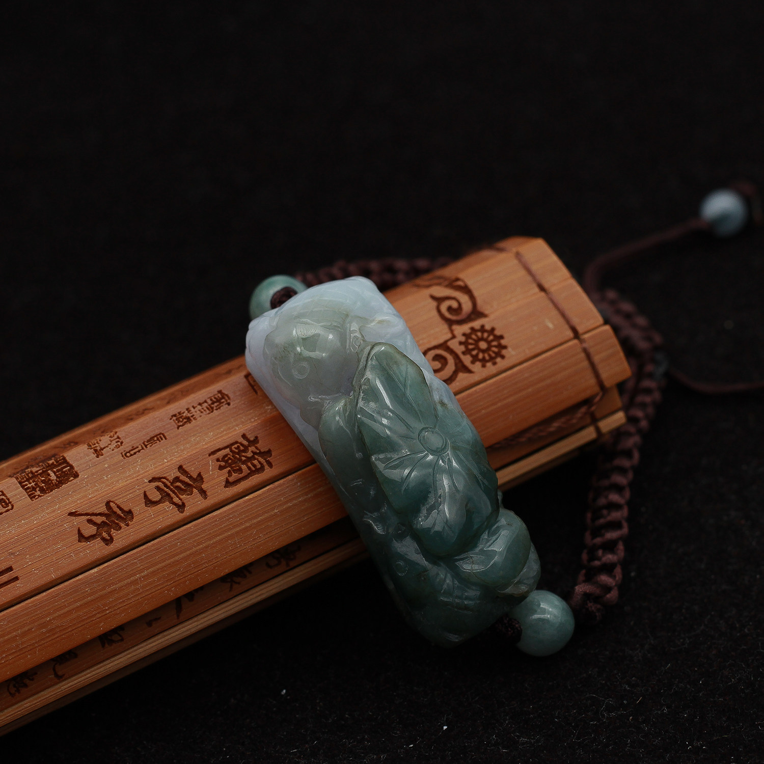 工厂直销 缅甸翡翠A货玉器 冰糯种油青年年有余鲤鱼手牌手链 包邮