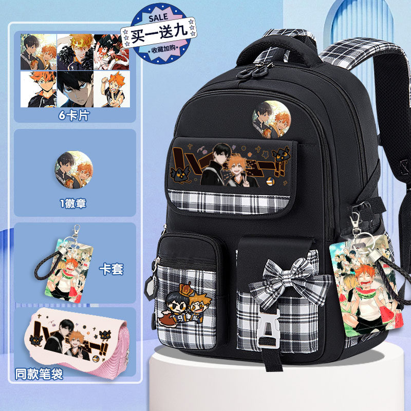 排球少年周边书包日向翔阳同款双肩包学生轻便新款软布大容量背包