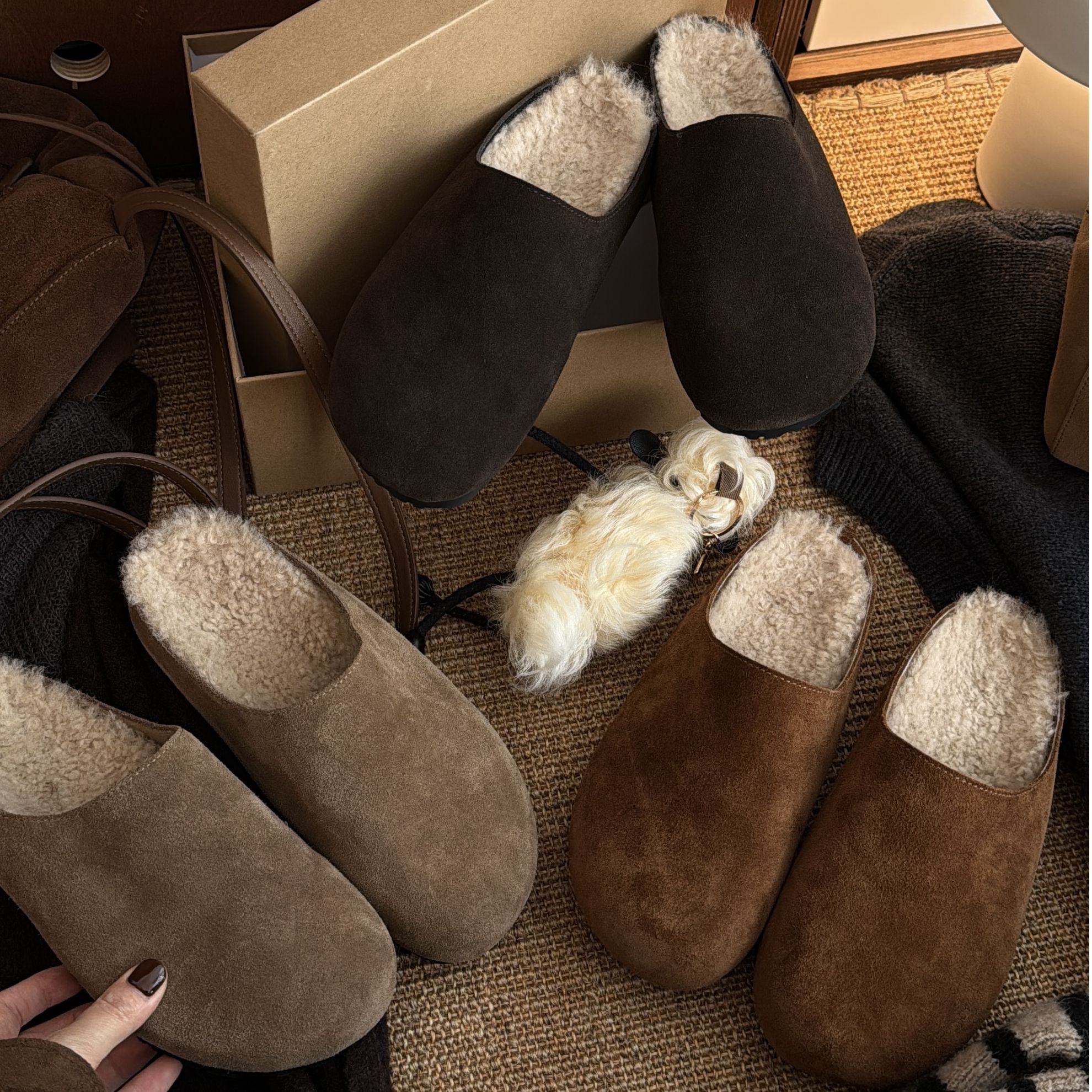 宝小姐2025新款百搭加绒包头拖