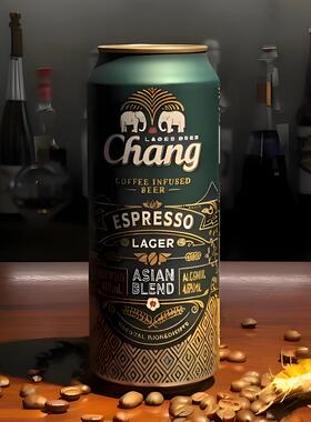泰象Chang泰国原装进口双象象牌大象啤酒咖啡风味啤酒490ml*12罐