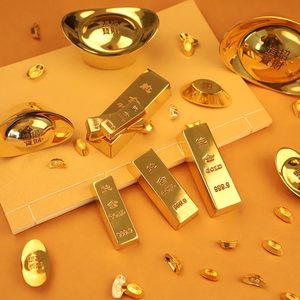 纯铜仿真金条道具实心摆件装饰品