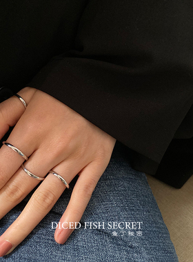 女钛钢简约光面圈圈戒指