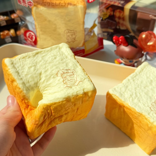 木吉新品老爷爷厚切吐司慢回弹玩具squishy捏捏乐软解压仿真面包