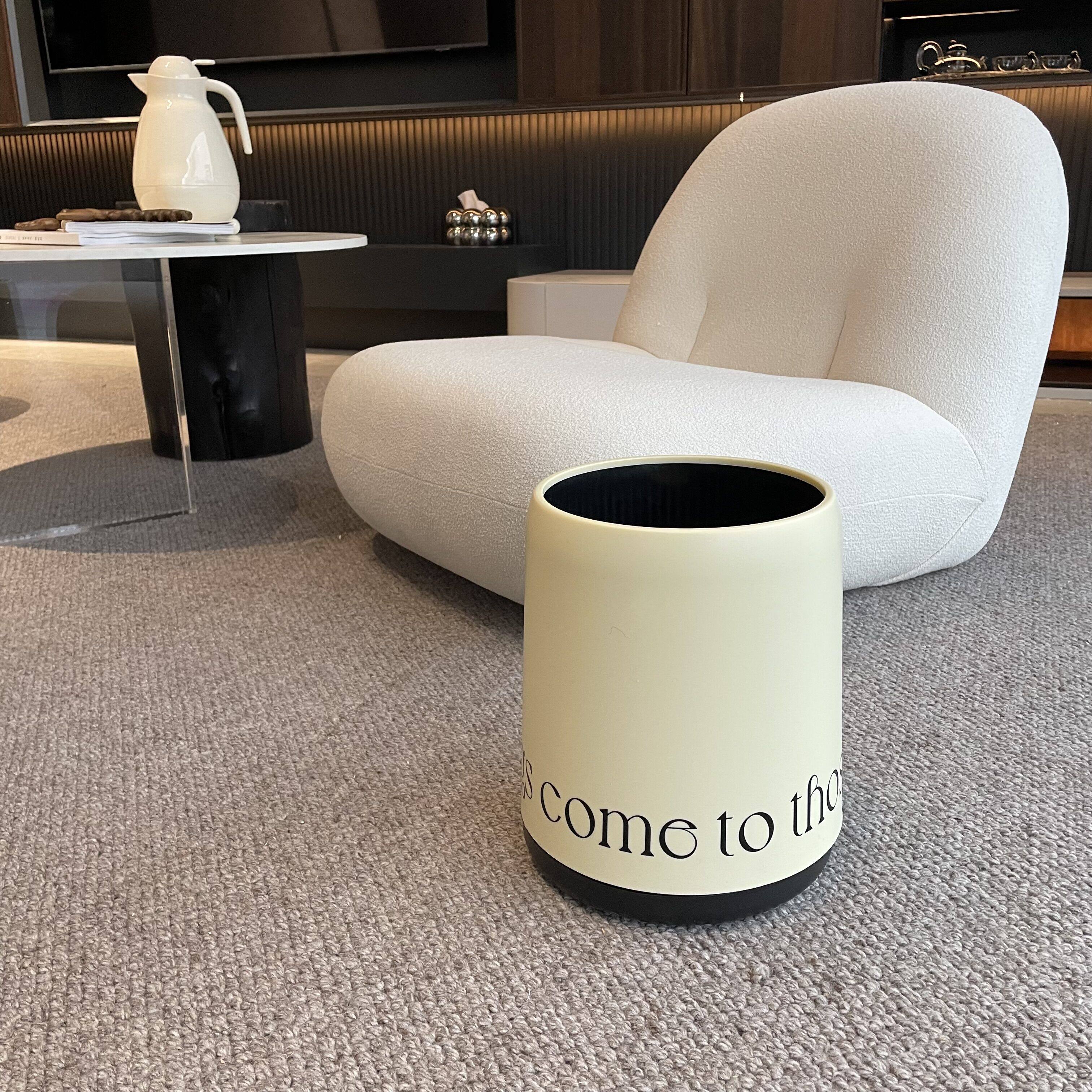 维乐生活 北欧ins风垃圾桶奶fu英文无盖垃圾桶卧室客厅收纳桶家用