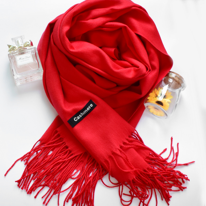 年会红围巾定制logo印字刺绣结婚庆典聚会围脖中国大红色披肩妈妈