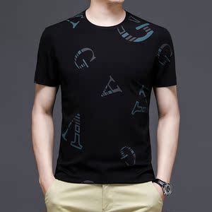 M9530钱塘2020-2夏季男士休闲时尚都市青年印花t恤圆领潮流P50图片