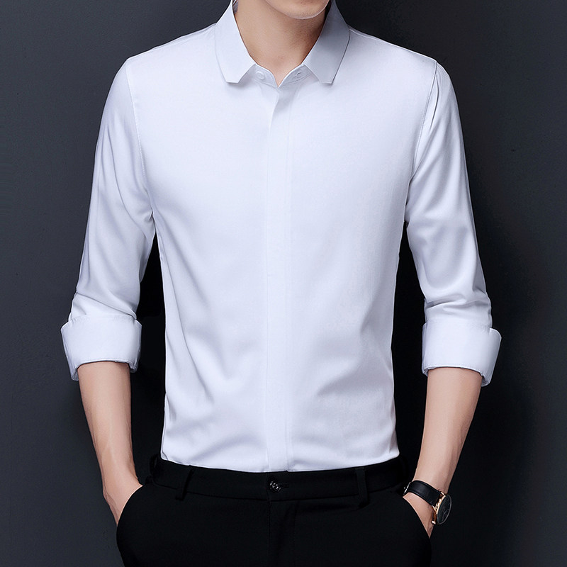 Y6911钱塘2020-2秋冬男士长袖商务长袖衬衣免烫休闲图片