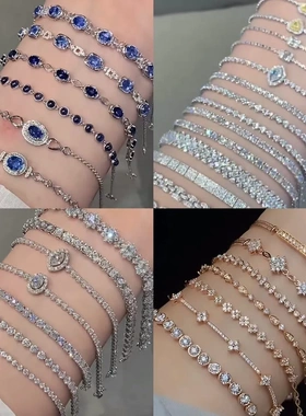 东大门锆石圆形几何花朵手链时尚复古风手环轻奢高级感手饰女