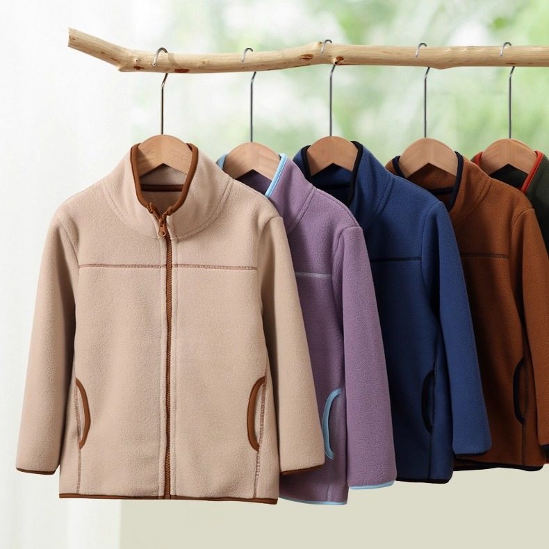 儿童摇粒绒拼接外套男童女童秋冬立领防风保暖上衣中大童校服内搭,童装/婴儿装/亲子装,普通外套,淘宝优惠券,粉丝福利购,淘宝优惠卷