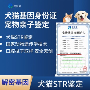 宠物猫狗马亲子鉴定猫咪狗狗基因身份证STR分析血缘鉴定【送检】