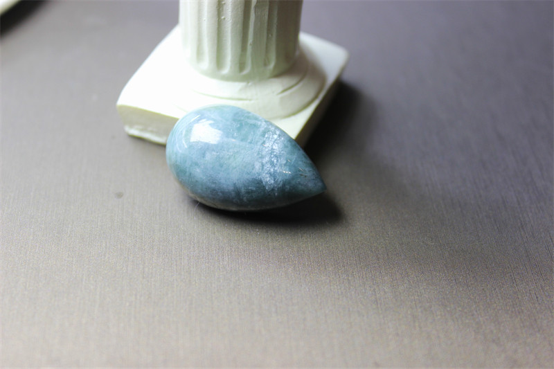 JJ20碧玺蓝色猫眼大水滴戒面形镶嵌吊坠可打孔收藏天然证书宝石