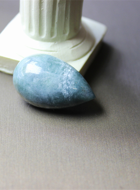 JJ20碧玺蓝色猫眼大水滴戒面形镶嵌吊坠可打孔收藏天然证书宝石