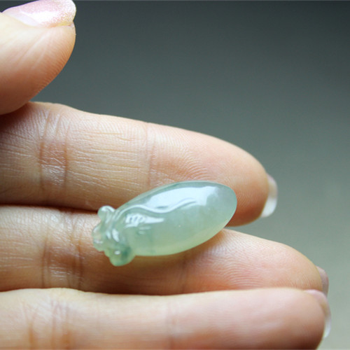 F116翡翠吊坠飘花花枝福瓜冰种吊坠挂坠礼物证书随形典雅气质