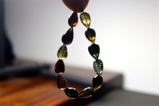 Q9手链碧玺锥形圆锥珠刻面切角闪亮奢华低调散珠大颗暗色系