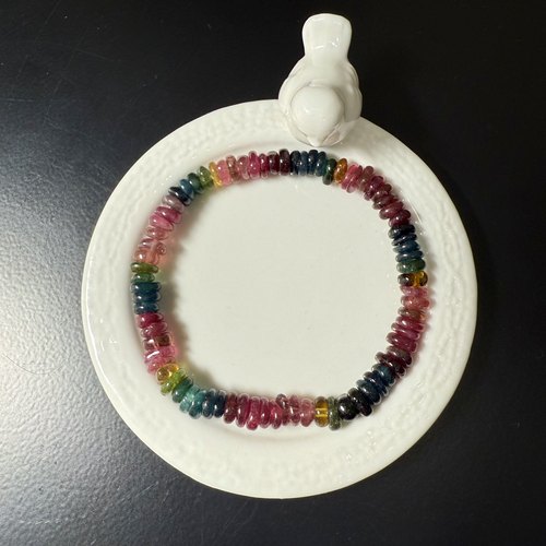 G82碧玺红蓝黄绿宝石随形珠手链手串手钏宝石饰品珠宝色浓证书