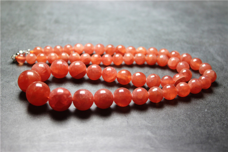 M27红纹石菱锰矿石阿根廷精品 花纹 超大 天然项链果冻全透证书