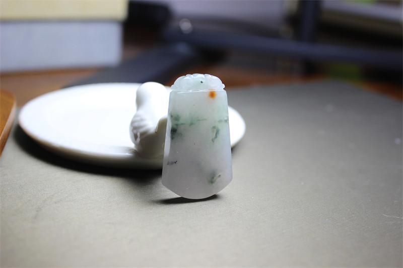 A812翡翠吊坠无事牌天然证书现货包邮礼物旭日东升意境多彩寓意好