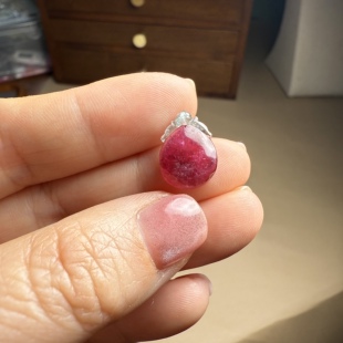 H325红蓝碧玺吊坠孔宝石红吊坠雕刻坠子精品小提溜小坠子顺丰