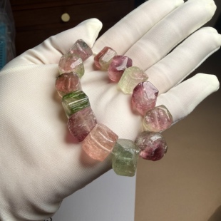 I16老碧玺 老宝石 方块 立体 罕见 配珠 散珠 色子块 天然 大颗