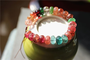 R11碧玺手串德国切工刻面切面散珠蓝帕拉伊巴翠绿 闪亮 彩虹 右