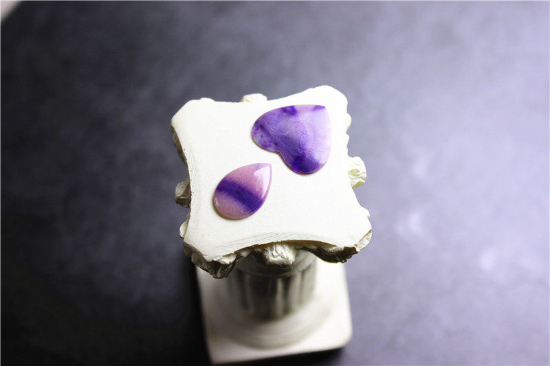 BB5舒俱来苏纪石南非天然戒面皇家紫樱花冰透心形水滴型一对珠宝