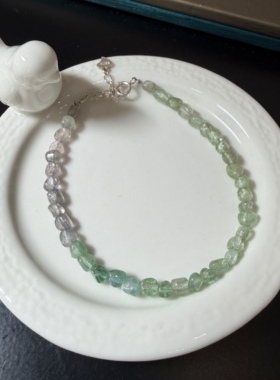 I28碧玺疙瘩块紫蓝绿色老坑料立体光滑手链手串宝石原石证书