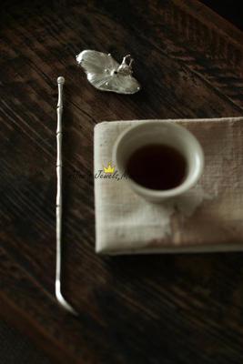 HH21纯银荷叶莲蓬竹节盖置香插铸造手工搁架茶宠高逼格奇特小物