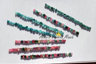 U5碧玺 散珠砖块 帕拉伊巴 蓝 玻璃体手串手链 高端设计裸石 现货