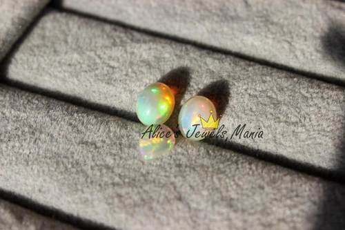 L4特惠秒杀！欧泊戒面三颗一组满火彩纯天然无孔适合镶嵌材料