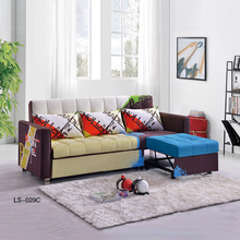 新款洛斯宝布艺沙发2米三人位现代小户型转角多功能沙发床LS-029